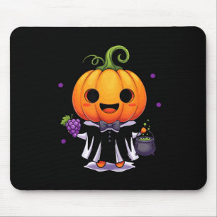 Kawaii pumpkin witch halloween trick or treat mouse mat