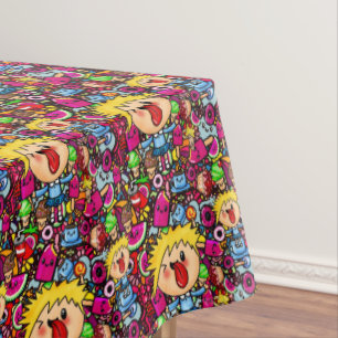 Kawaii Punk Party Doodles Personalised Tablecloth