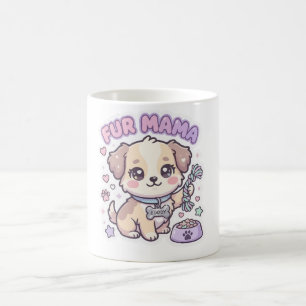 Kawaii Puppy Fur Mama Pastel Dog Sticker Coffee Mug