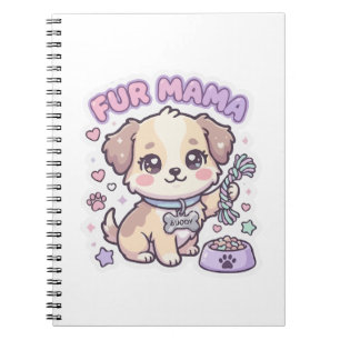 Kawaii Puppy Fur Mama Pastel Dog Sticker Notebook