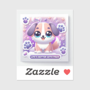 Kawaii Puppy Life’s Better with Paws Dog Decal