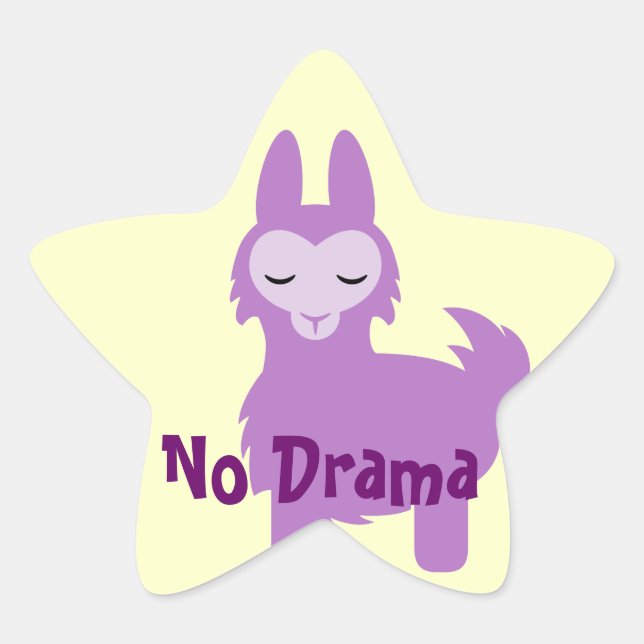 Kawaii Purple Llama Star Sticker (Front)