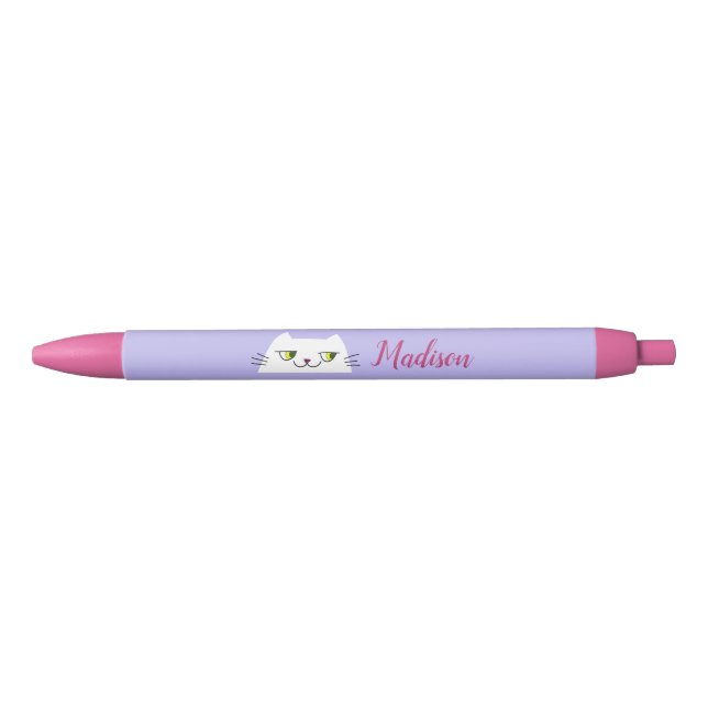 Kawaii Purple Pink Black Ink Pen (Front)