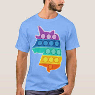 Kawaii Push Fidget Sensory Toy Unicorn Rainbow Bub T-Shirt