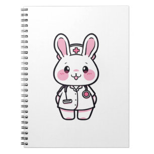 Kawaii Rabbit as a Nurse  Notebook
