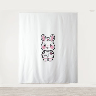 Kawaii Rabbit as a Nurse Tapestry