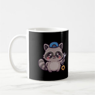 Kawaii Raccoon Mechanic Coffee Mug
