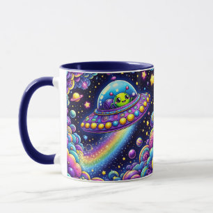 Kawaii Rainbow Alien Mug