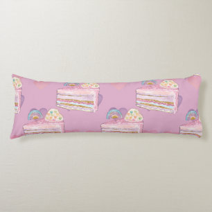 Kawaii Rainbow Cake Pattern – Pastel Purple Body Cushion