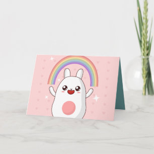 Kawaii rainbow clipart card
