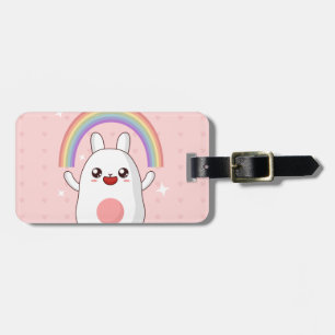 Kawaii rainbow clipart luggage tag