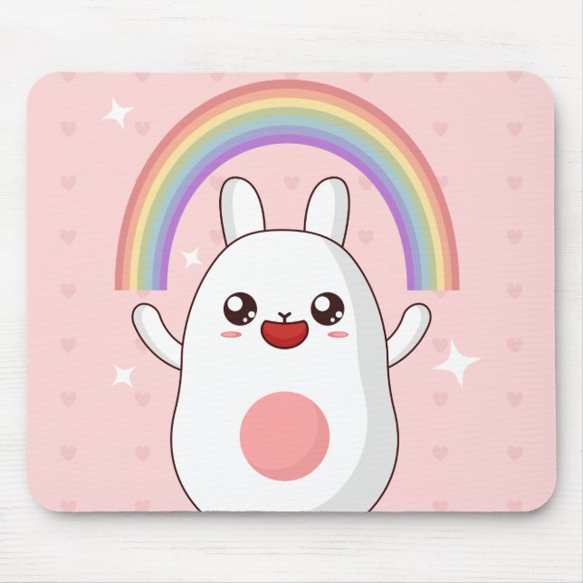 Kawaii rainbow clipart mouse mat (Front)