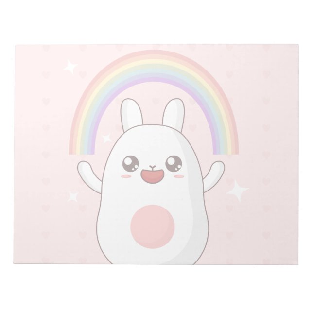 Kawaii rainbow clipart notepad (Front)