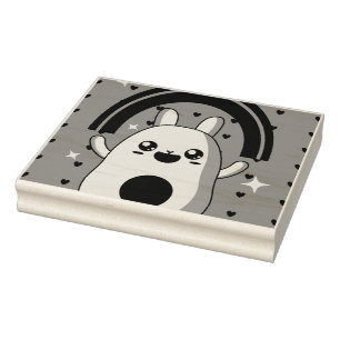 Kawaii rainbow clipart rubber stamp