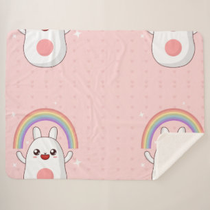 Kawaii rainbow clipart sherpa blanket
