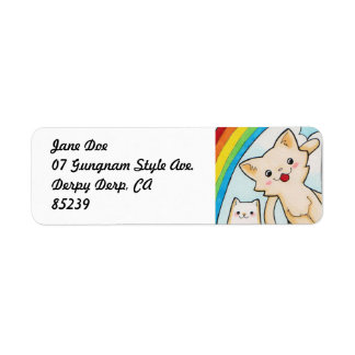 Kawaii Rainbow Kittens Customisable Labels