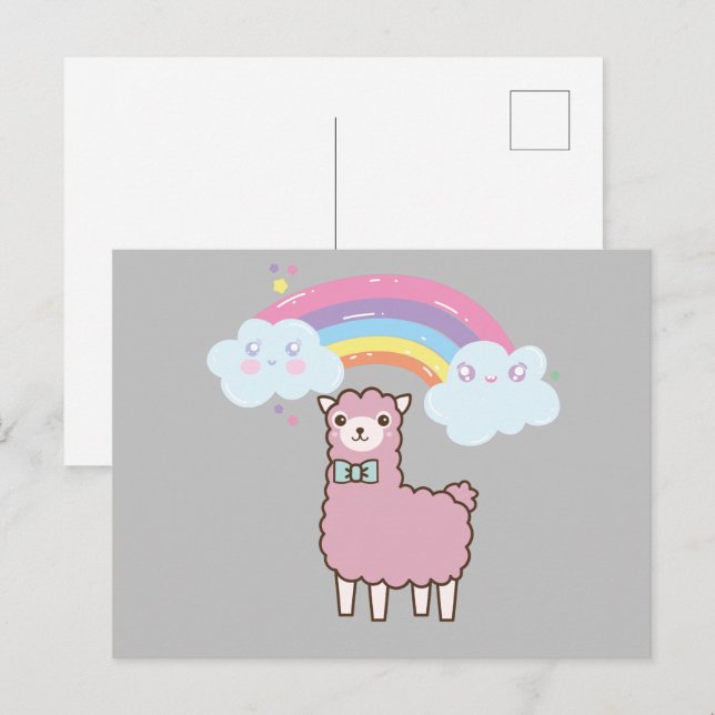 Kawaii Rainbow Lame Postcard (Front/Back)