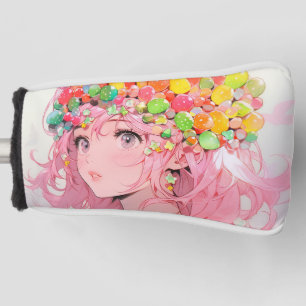 Kawaii Rainbow Pastel Candy Mushroom Anime Girl Golf Head Cover
