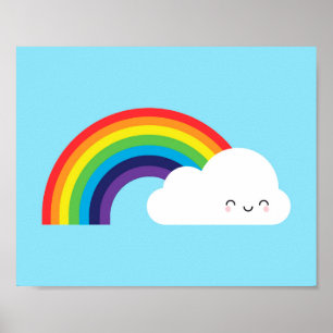 Kawaii Rainbow Poster