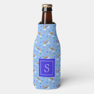 Kawaii Rainbow Sprinkle Pattern Personalised Bottle Cooler