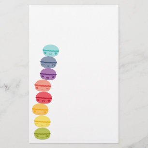 Kawaii Rainbow stacked Macarons Stationery