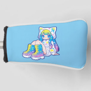 Kawaii Rainbow Star Cat-Eared Girl Golf Head Cover