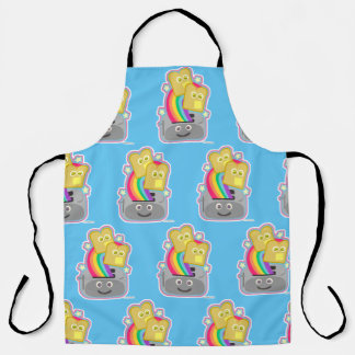Kawaii Rainbow Toast Fun Pattern Apron