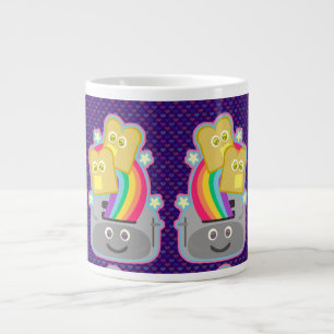 Kawaii Rainbow Toast Pattern Large Coffee Mug