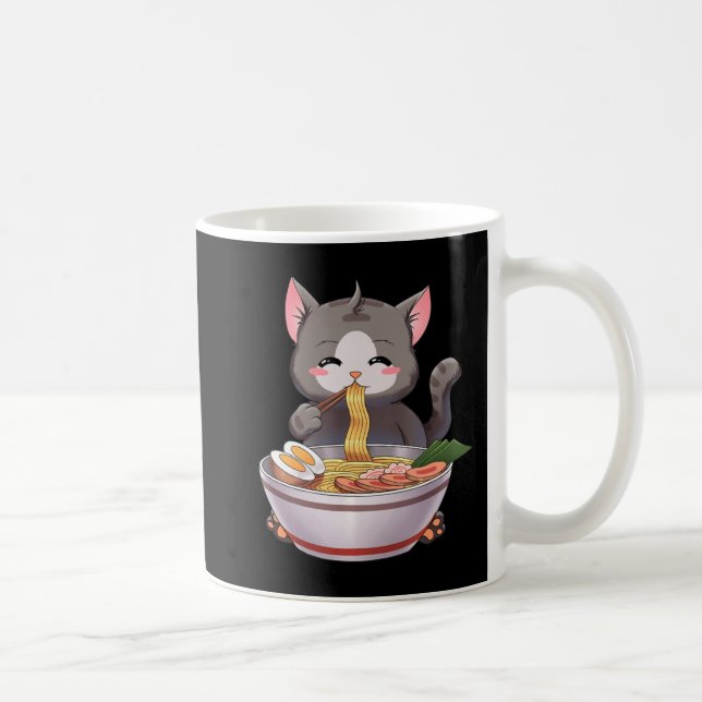 Kawaii Ramen Cat Anime Japanese Food Gift Kids Boy Coffee Mug (Right)