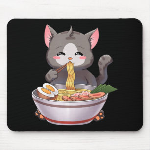 Kawaii Ramen Cat Anime Japanese Food Gift Kids Boy Mouse Mat