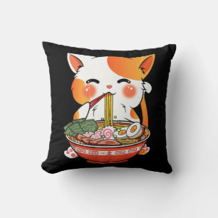Kawaii Ramen Cat Anime Japanese Food Girls Officia Cushion
