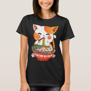 Kawaii Ramen Cat Anime Japanese Food Girls Officia T-Shirt