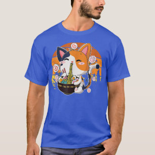 Kawaii Ramen Cat Anime Japanese Neko Noodle Funny  T-Shirt