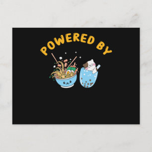 Kawaii Ramen & Cat Design Powered Ramen and Cat Postcard