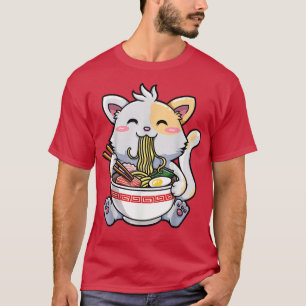 Kawaii Ramen Cat Japanese Anime Cute Noodle Gift W T-Shirt