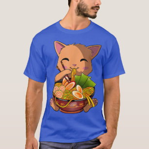 Kawaii Ramen Cat, Japanese Neko Noodle Funny Anime T-Shirt
