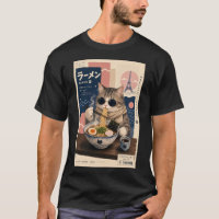 Kawaii Ramen Cat Tokyo Japan Vintage Travel Poster
