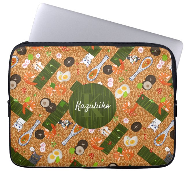 Kawaii Ramen Cats Laptop Sleeve (Front)