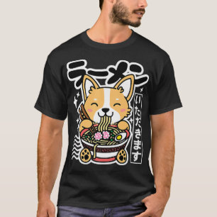 Kawaii Ramen Cute Dog Corgi Japanese Noodles Lets T-Shirt