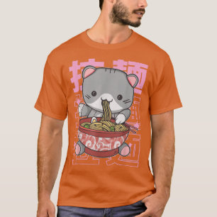 Kawaii Ramen Japanese Anime Noodles Cats Noodle Bo T-Shirt