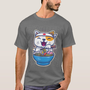 Kawaii Ramen Japanese Anime Noodles Cute Cat Noodl T-Shirt