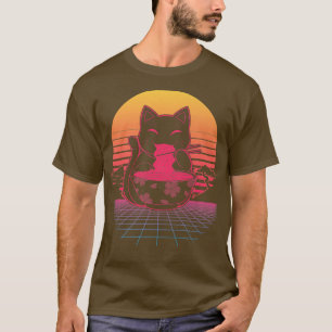 Kawaii Ramen Neko Retro Cat Japanese Noodle Anime T-Shirt