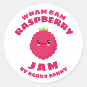 Kawaii Raspberry Jam Classic Round Sticker