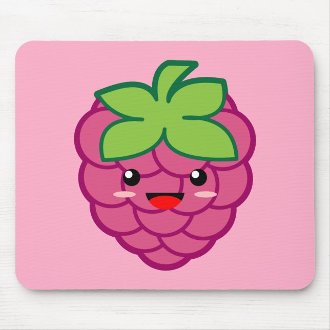 Kawaii Raspberry Mouse Mat (Front)