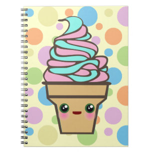 Kawaii Rave Ice Cream Cone Notebook