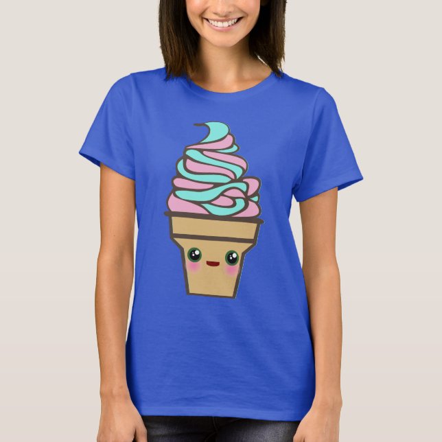 Kawaii Rave Ice Cream Cone Rainbow Tie Dye T-Shirt (Front)