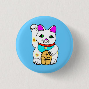 Kawaii Rave Lucky Cat Maneki Neko 3 Cm Round Badge