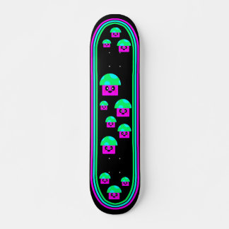 Kawaii Rave Neon Mushrooms Skateboard