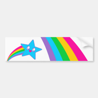Kawaii Rave Neon Star Rainbow Bumper Sticker