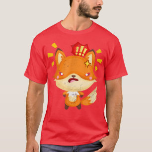 Kawaii Red Foes Lover Funny Grumpy Animal Angry Fo T-Shirt